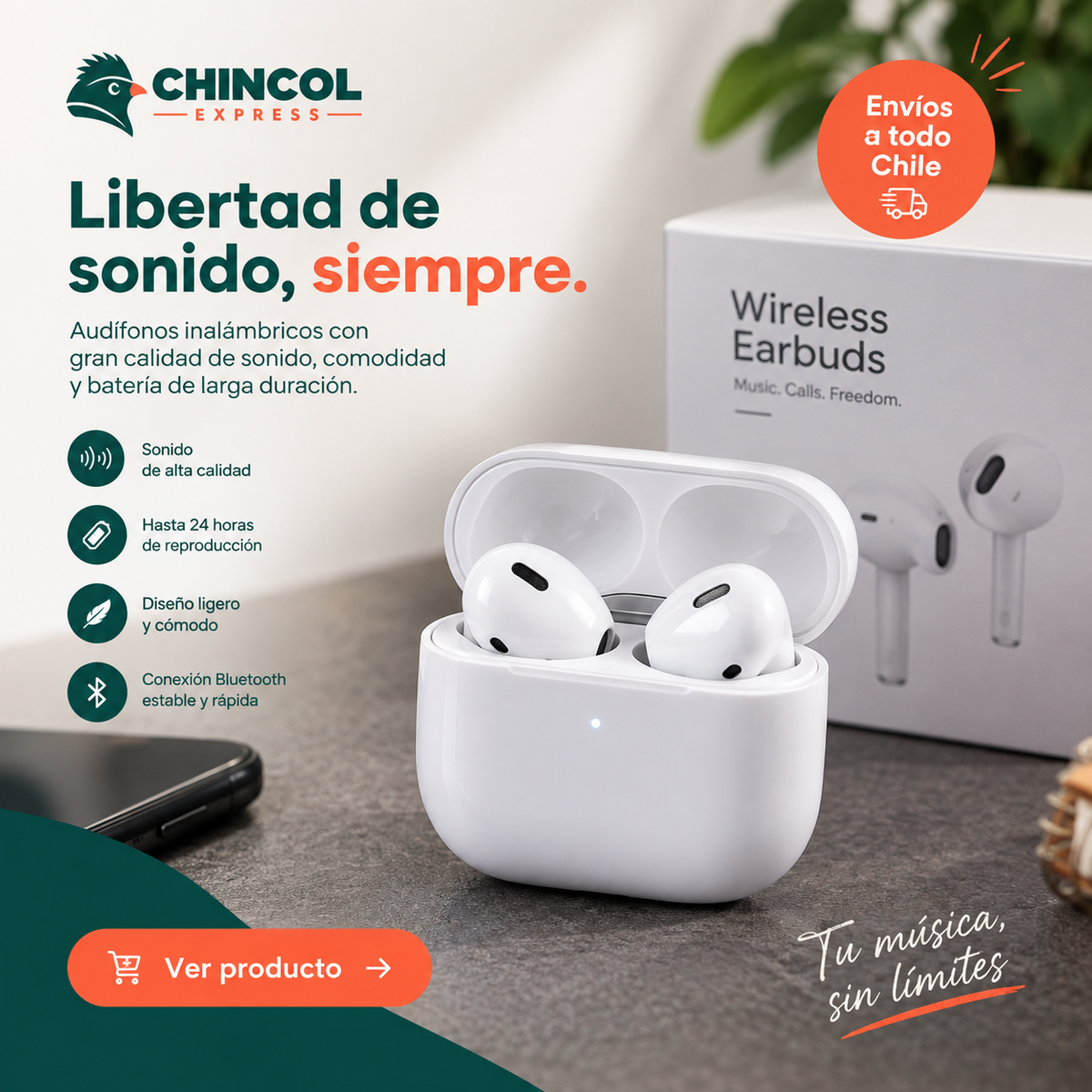 Audífonos Inalámbricos Bluetooth Pro